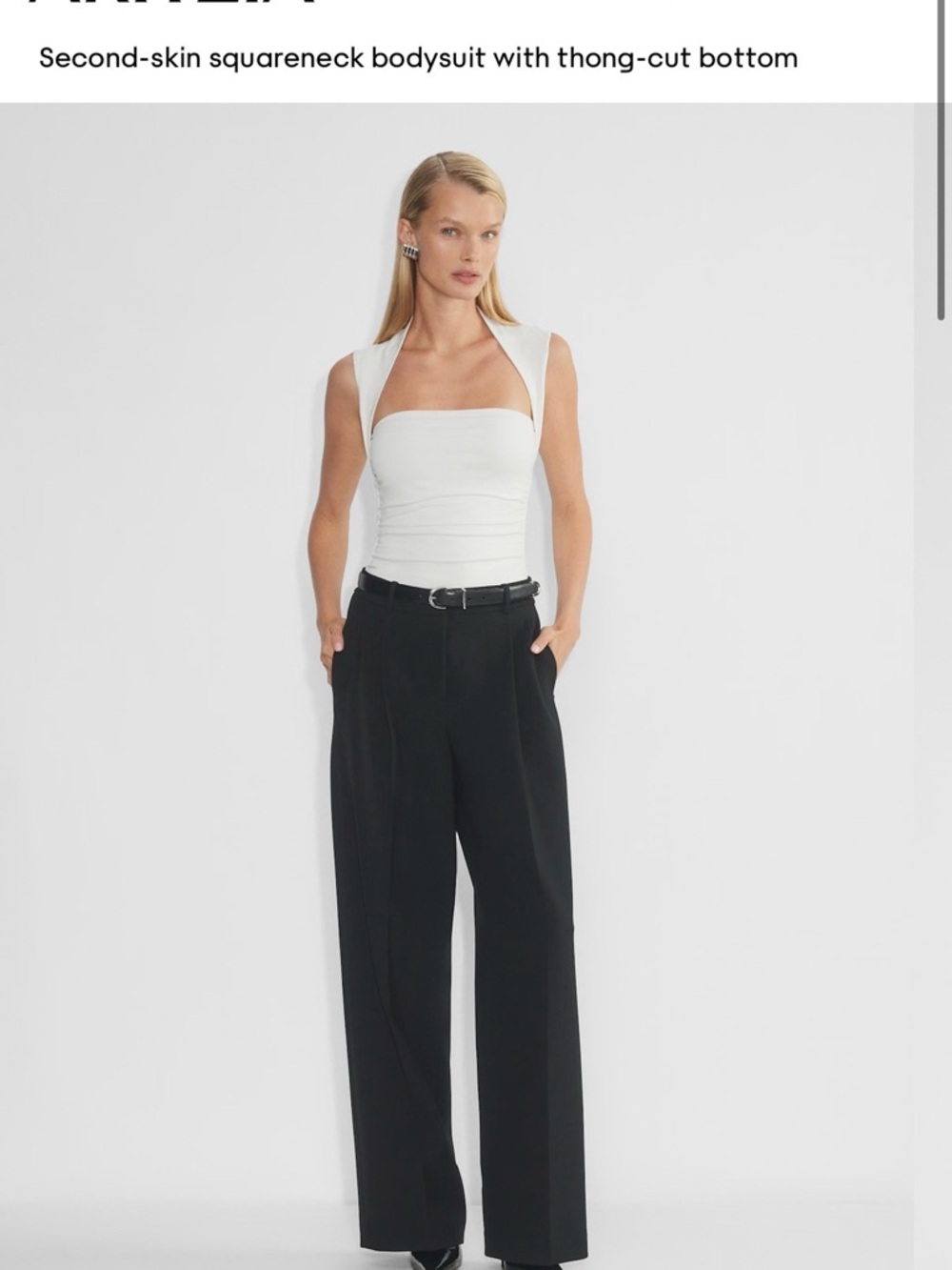 Aritzia Original Contour Flourish Bodysuit - Light Birch Offwhite (M)